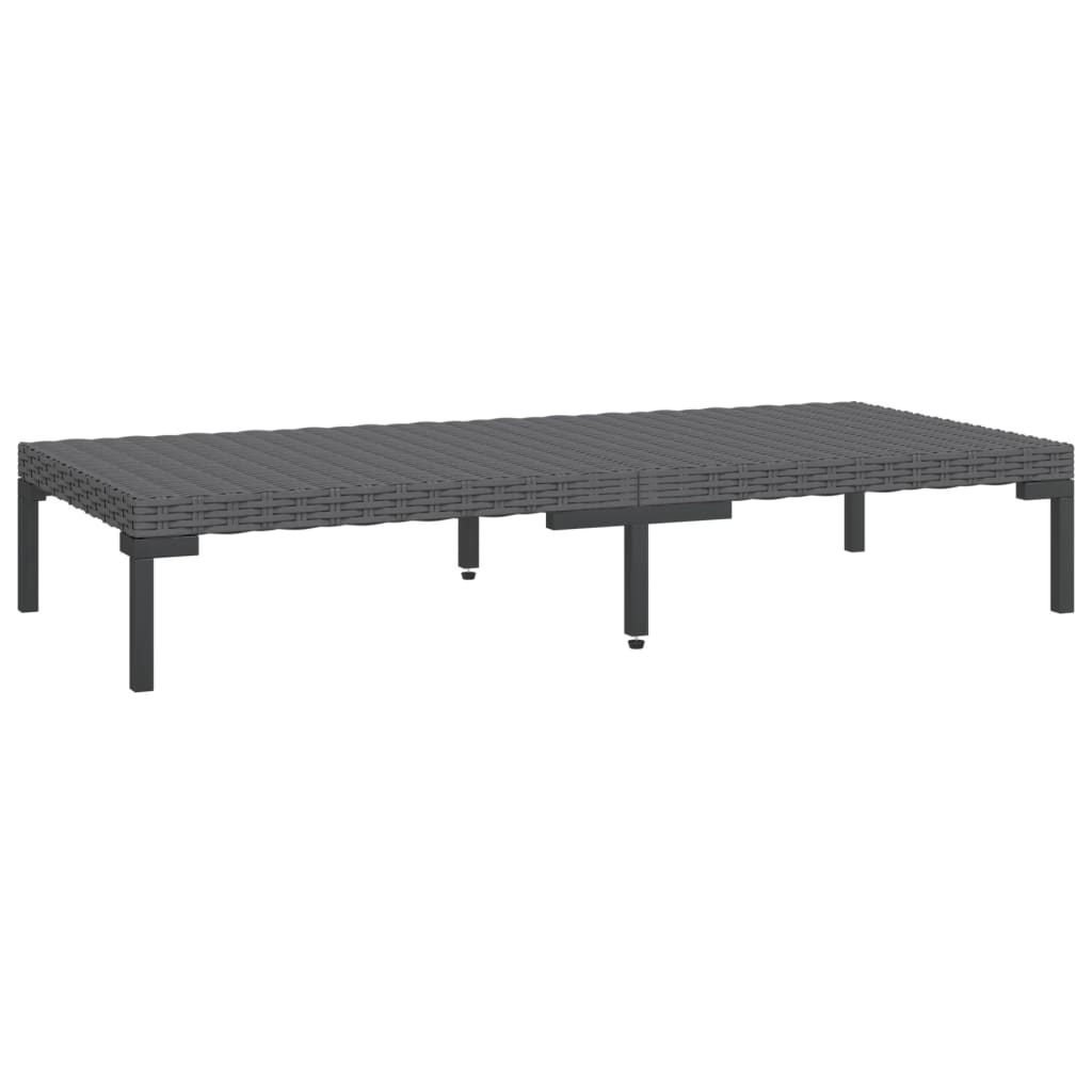 vidaXL 12-delige Loungeset met kussens poly rattan donkergrijs
