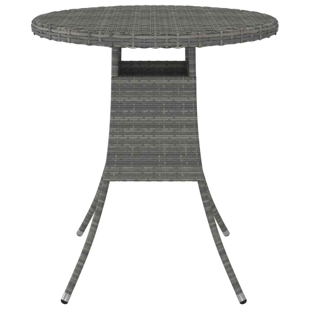 vidaXL Tuintafel 70x70x73 cm poly rattan zwart