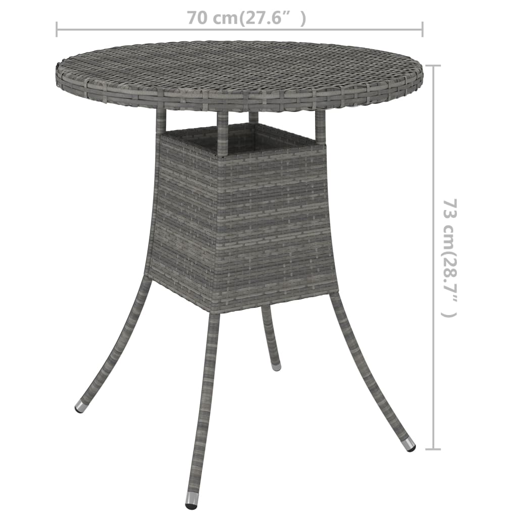 vidaXL Tuintafel 70x70x73 cm poly rattan zwart