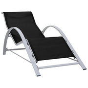 vidaXL Lounger textilene and aluminum black