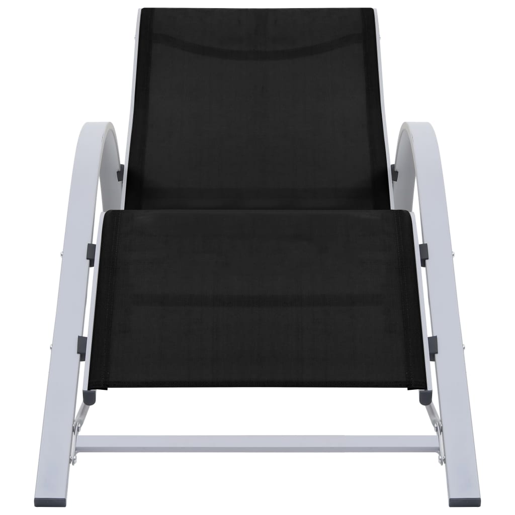 vidaXL Lounger textilene and aluminum black