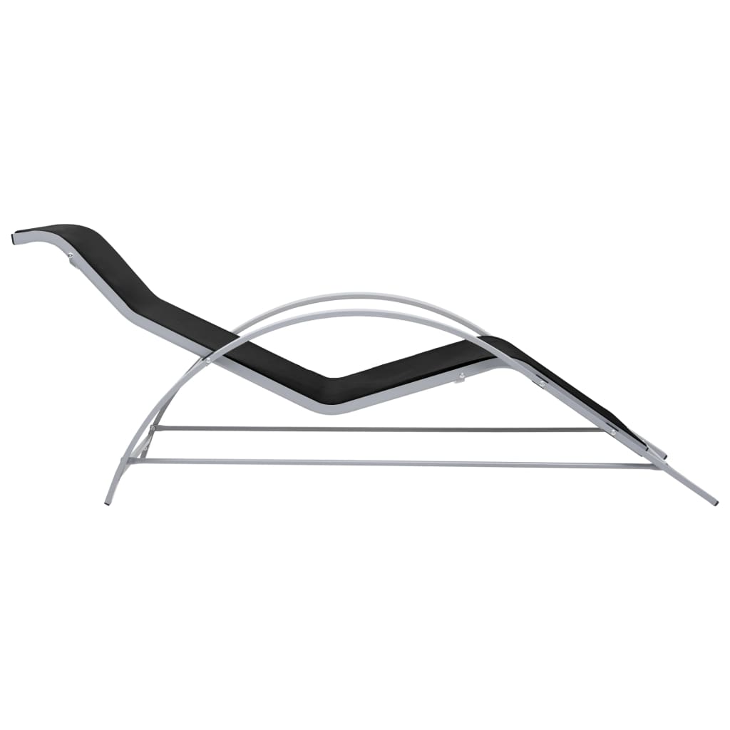vidaXL Lounger textilene and aluminum black
