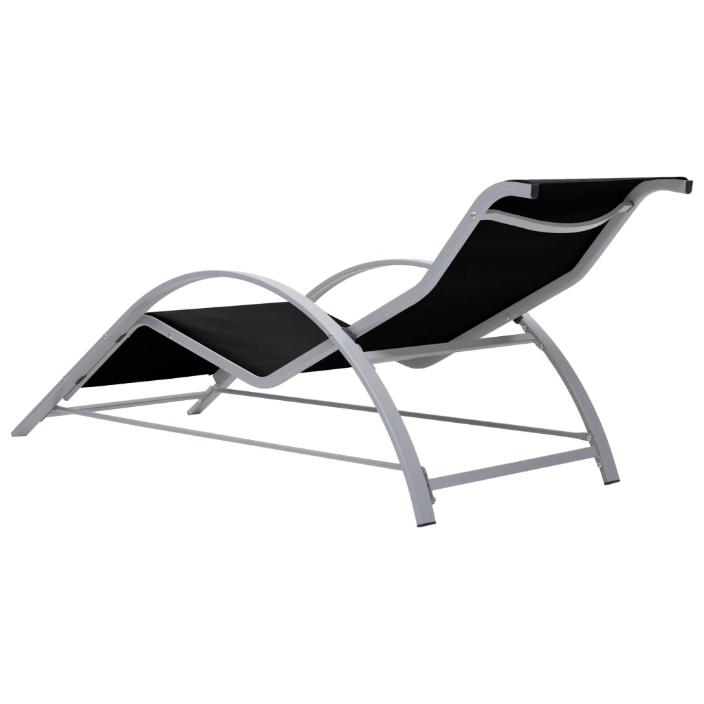 vidaXL Lounger textilene and aluminum black