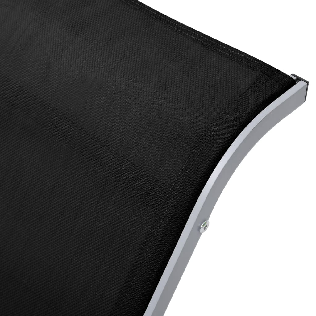 vidaXL Lounger textilene and aluminum black