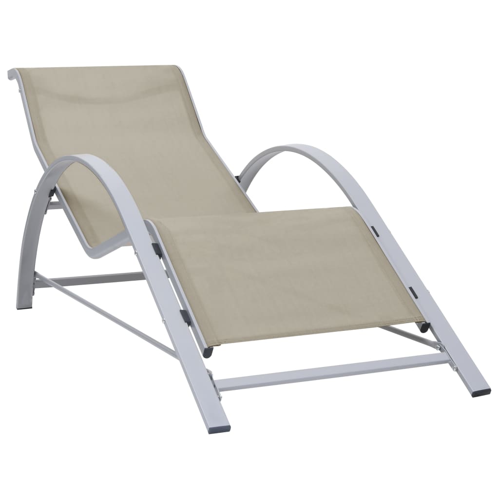 vidaXL Lounger textilene and aluminum black