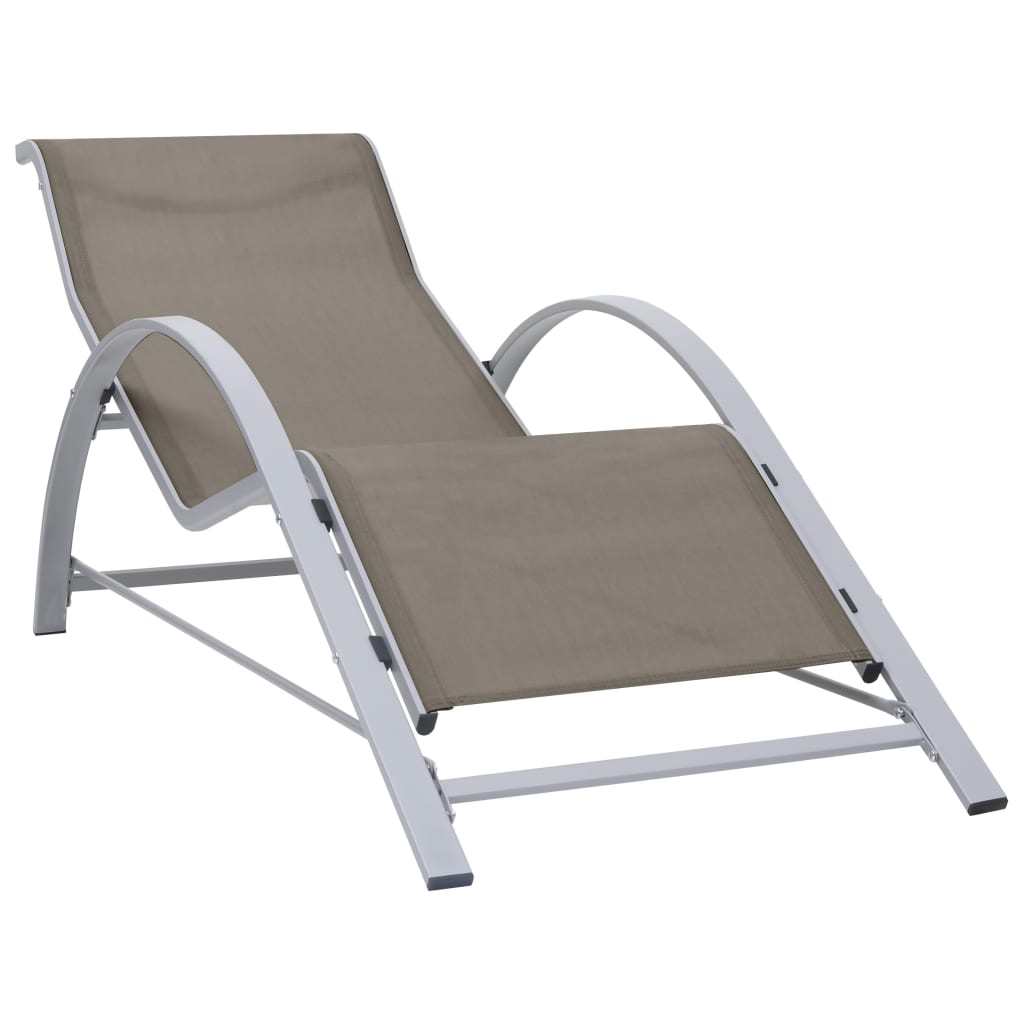 vidaXL Lounger textilene and aluminum black