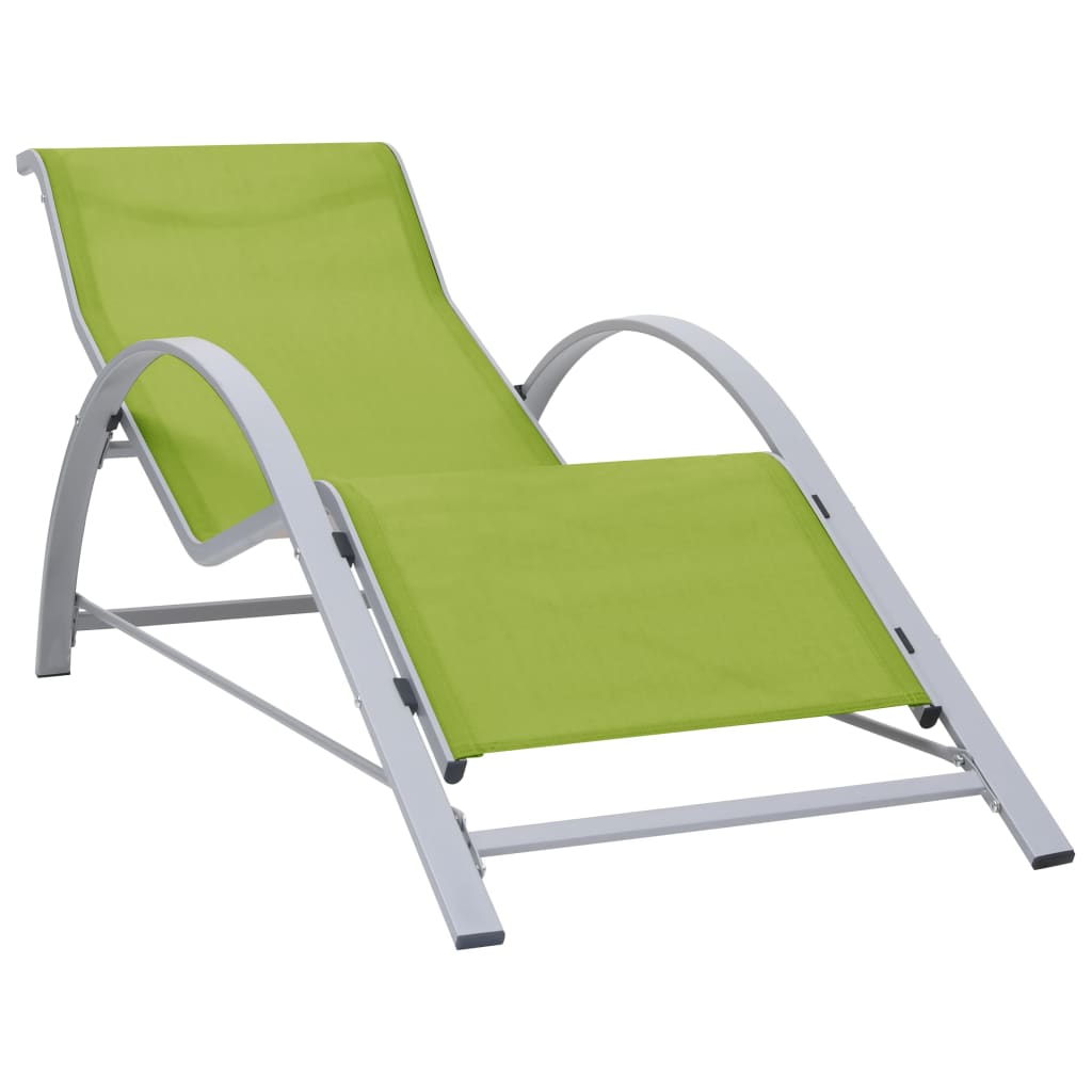 vidaXL Lounger textilene and aluminum black