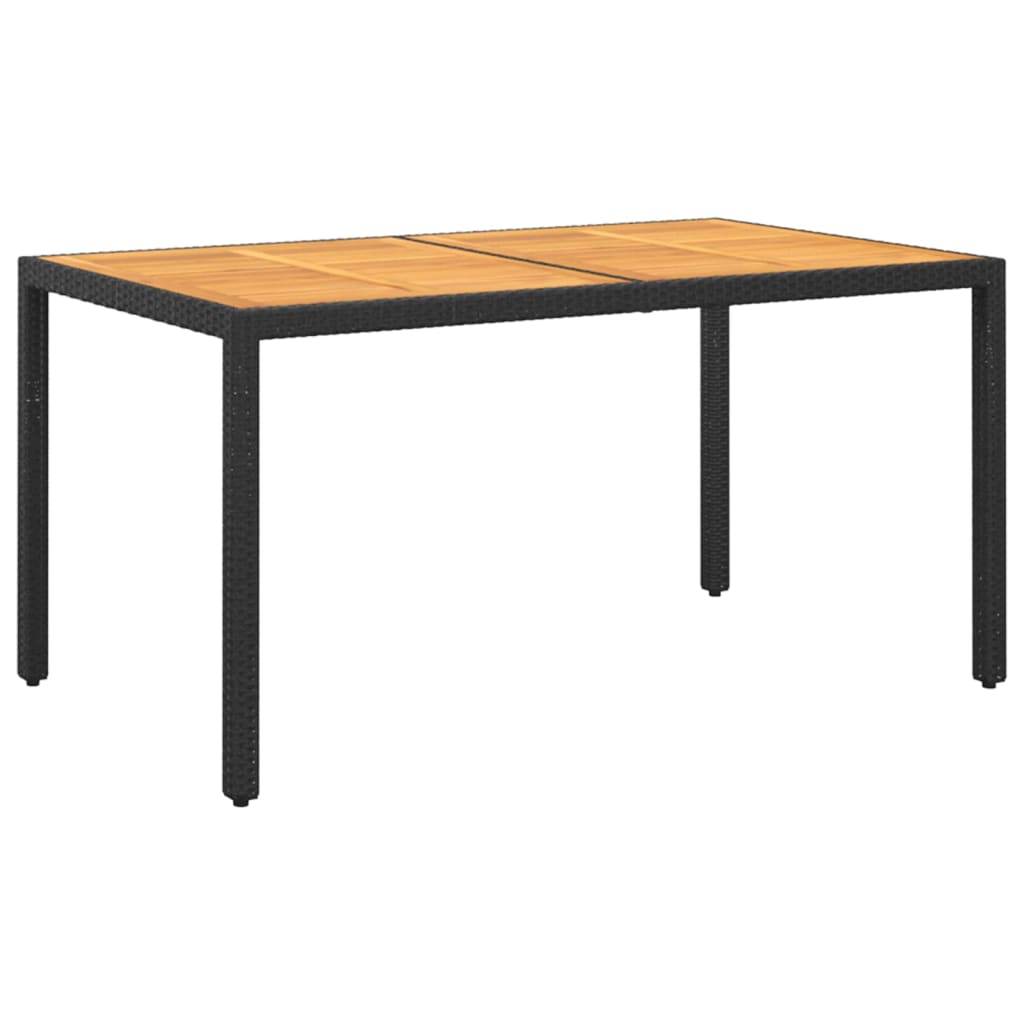 vidaXL Tuintafel 150x90x75 cm acaciahout en poly rattan grijs