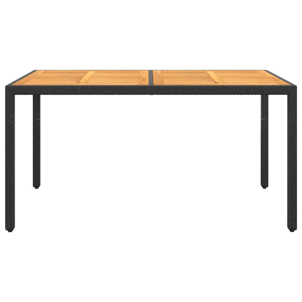 vidaXL Tuintafel 150x90x75 cm acaciahout en poly rattan grijs