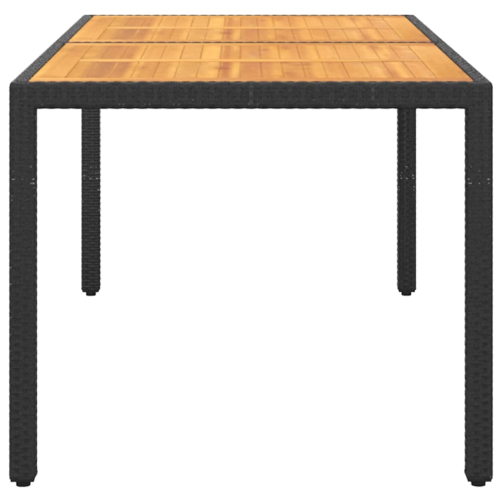 vidaXL Tuintafel 150x90x75 cm acaciahout en poly rattan grijs