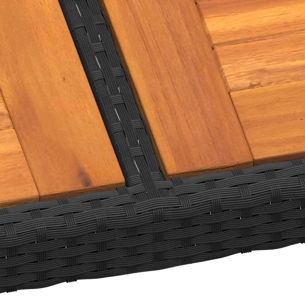 vidaXL Tuintafel 150x90x75 cm acaciahout en poly rattan grijs