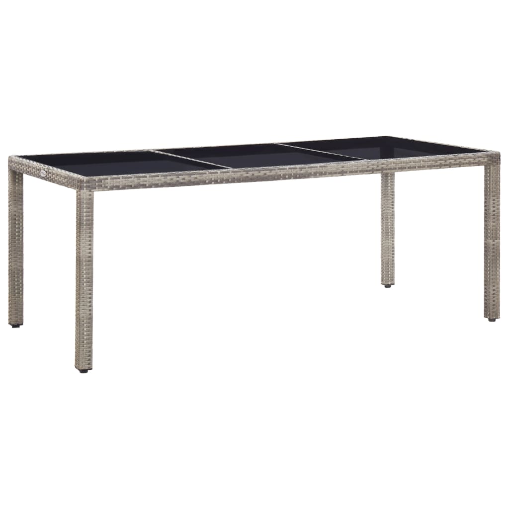 vidaXL Tuintafel 190x90x75 cm poly rattan grijs