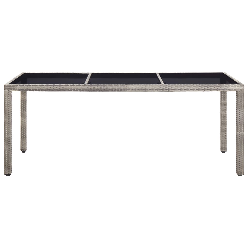 vidaXL Tuintafel 190x90x75 cm poly rattan grijs