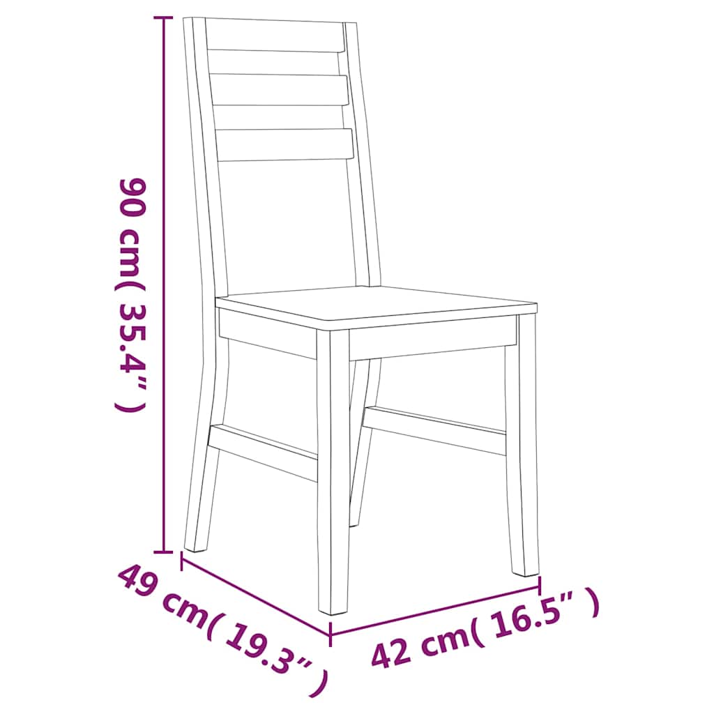 vidaXL 7-delige Eethoek massief acaciahout