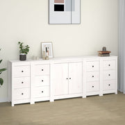 vidaXL Dressoir 230x35x80 cm massief grenenhout wit - Aashly