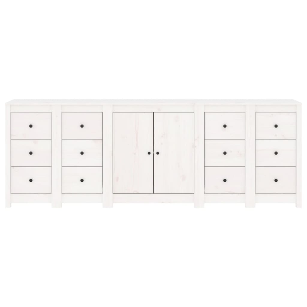 vidaXL Dressoir 230x35x80 cm massief grenenhout wit - Aashly