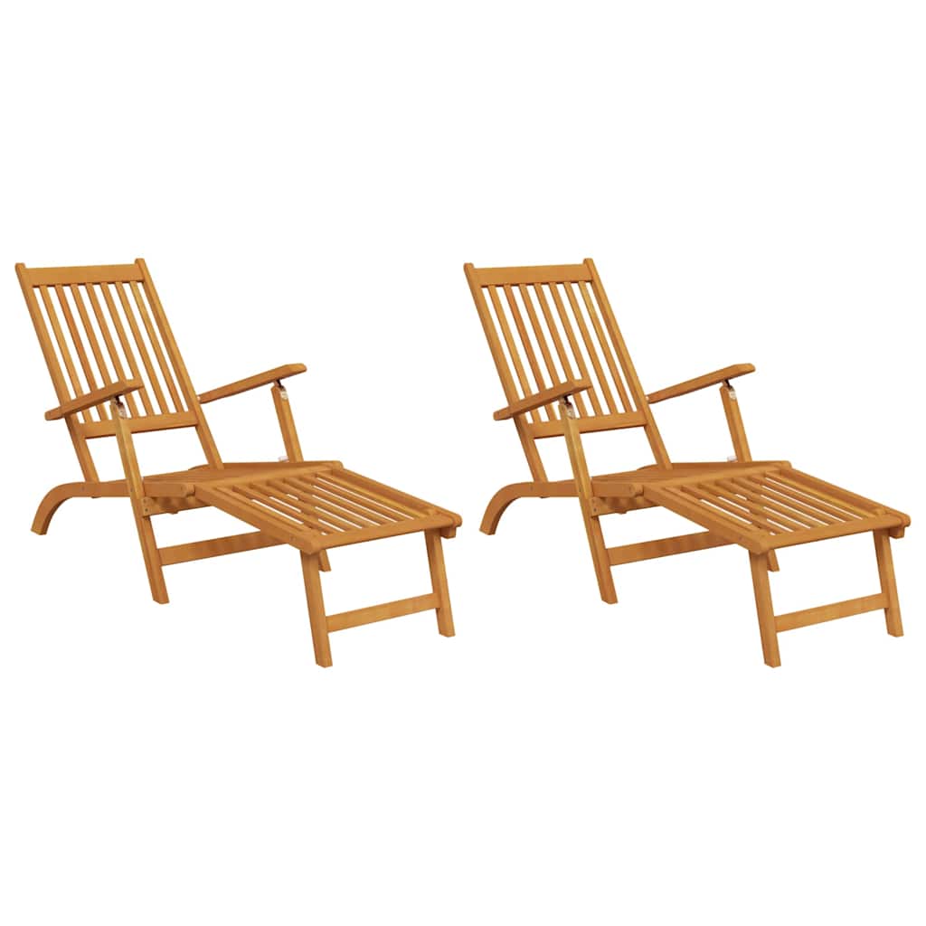 vidaXL Terrasstoelen met voetensteun en tafel massief acaciahout
