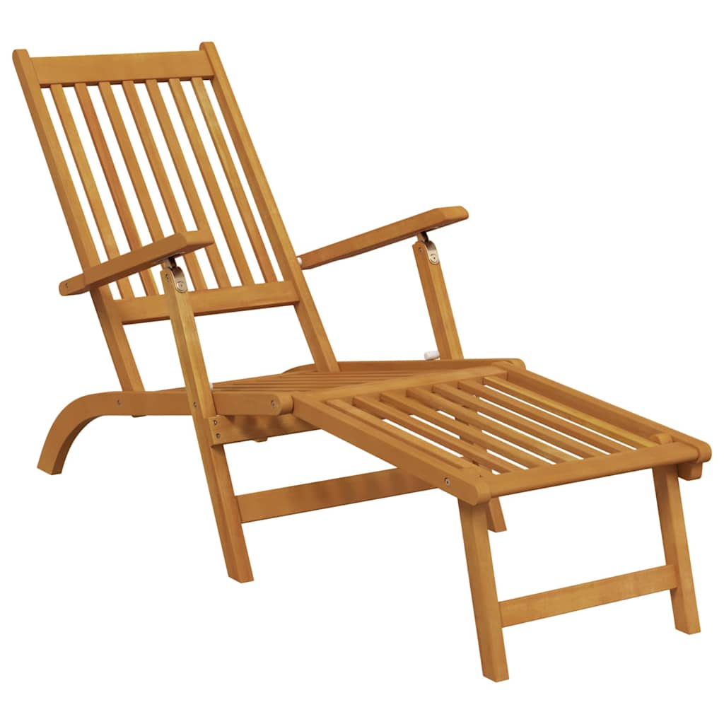vidaXL Terrasstoelen met voetensteun en tafel massief acaciahout