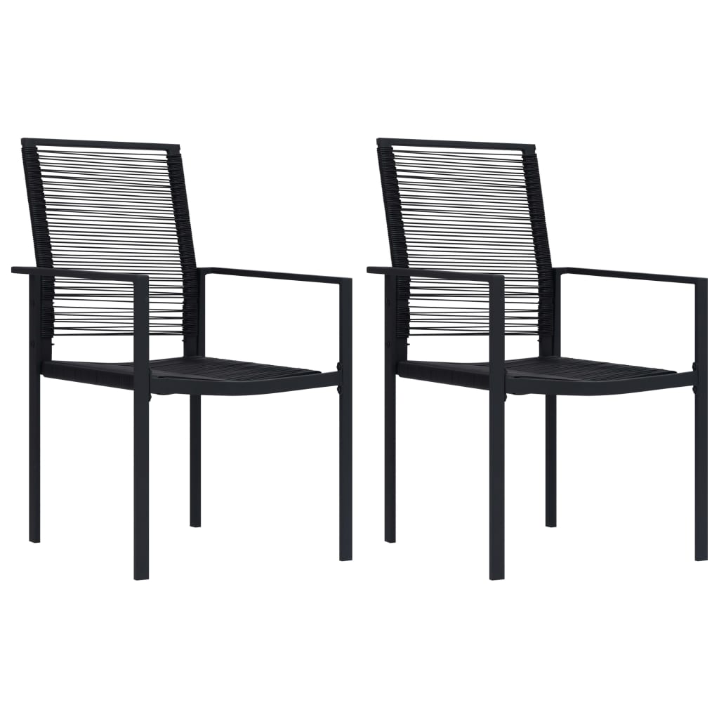 vidaXL Tuinstoelen 2 st PVC-rattan zwart - Aashly