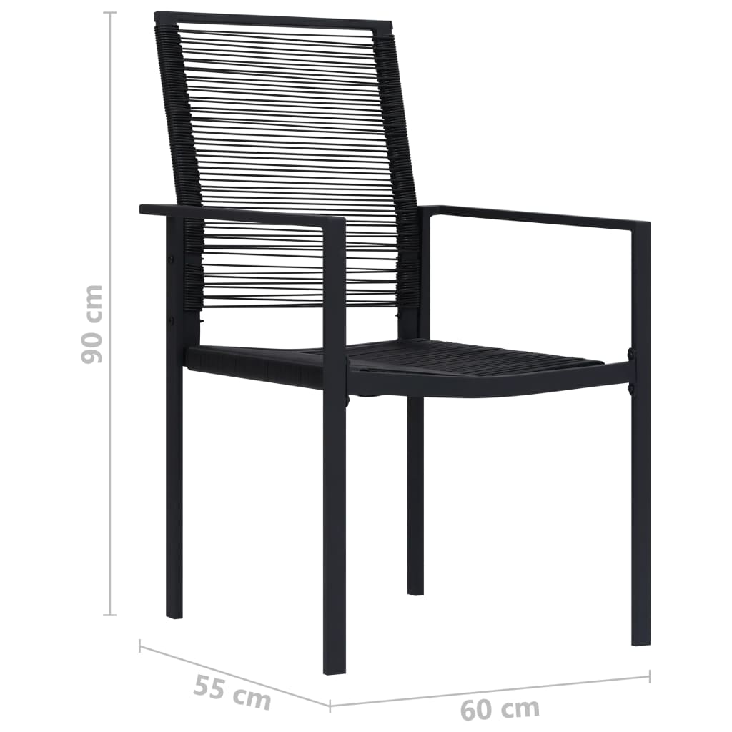 vidaXL Tuinstoelen 2 st PVC-rattan zwart - Aashly