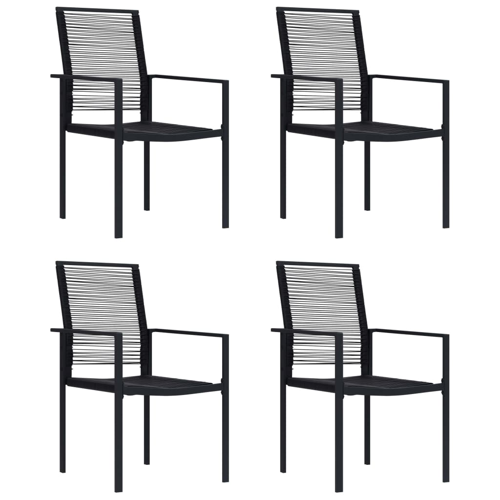 vidaXL Tuinstoelen 2 st PVC-rattan zwart - Aashly