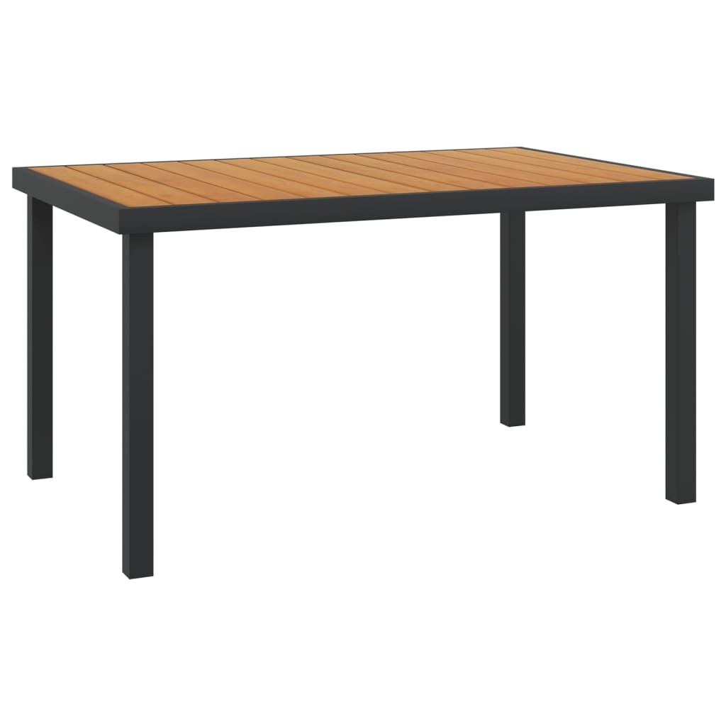 vidaXL Tuintafel 140x90x74 cm aluminium en HKC zwart