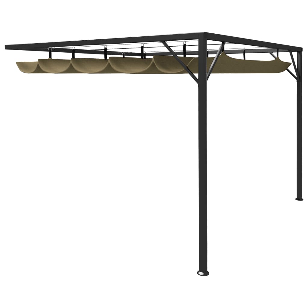 vidaXL Tuinwandprieel met uittrekbaar dak 3x3x2,3 m