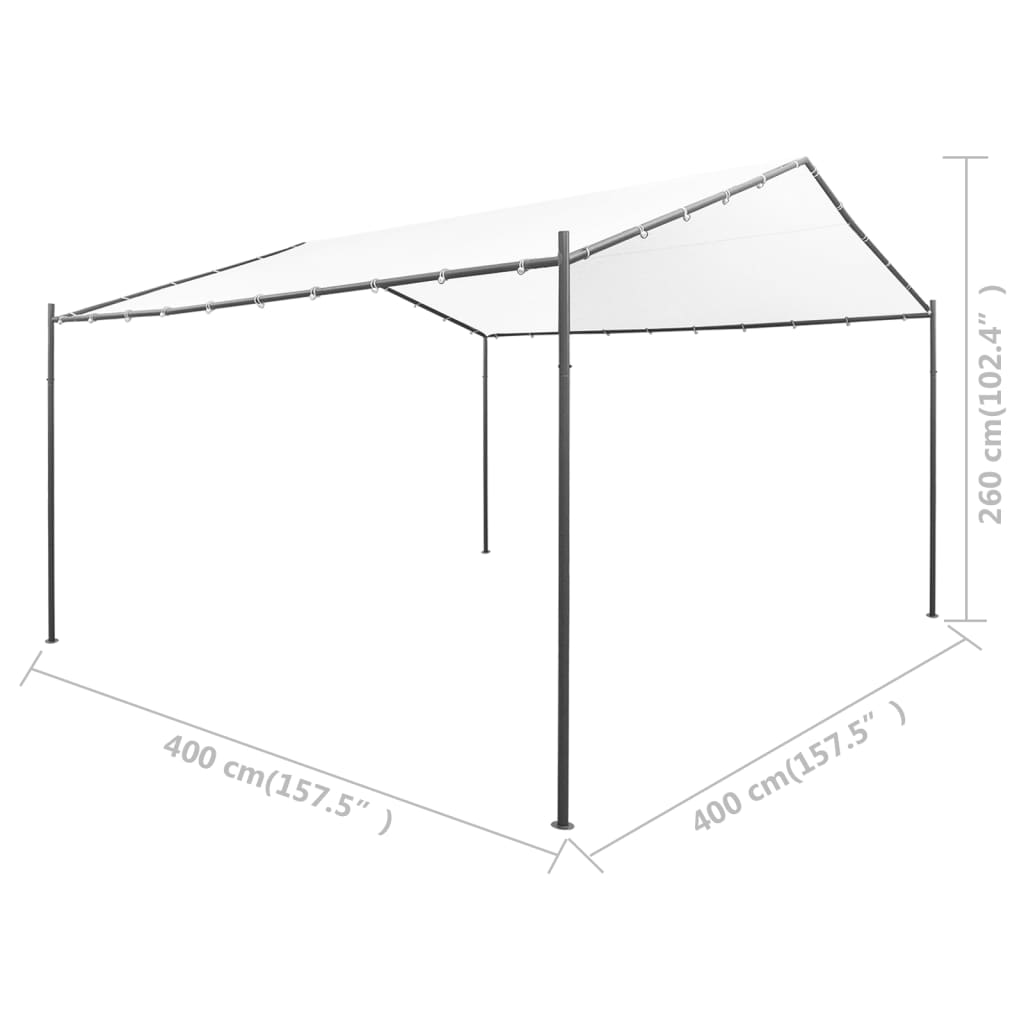 vidaXL Tuinprieel 180 g/m² 400x400x260 cm wit