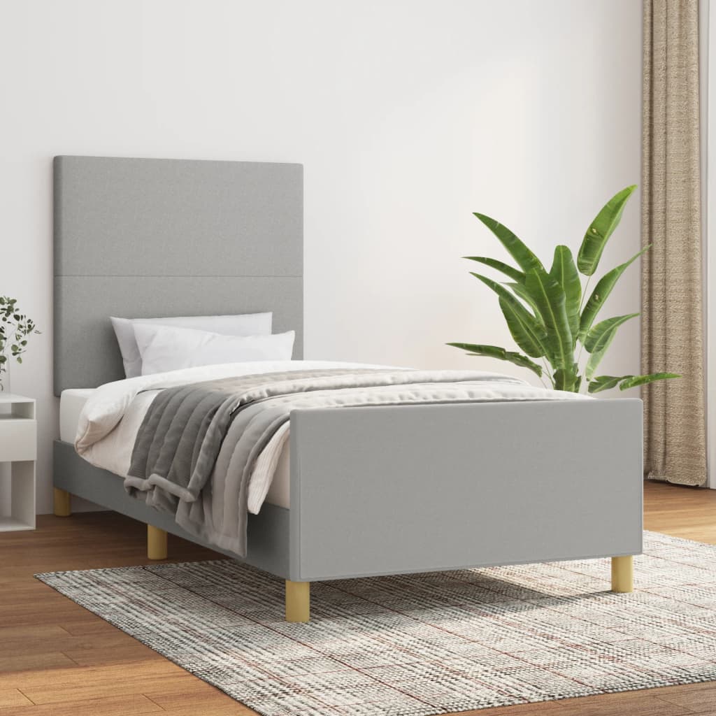 vidaXL Bedframe zonder matras 120x200 cm stof donkerbruin