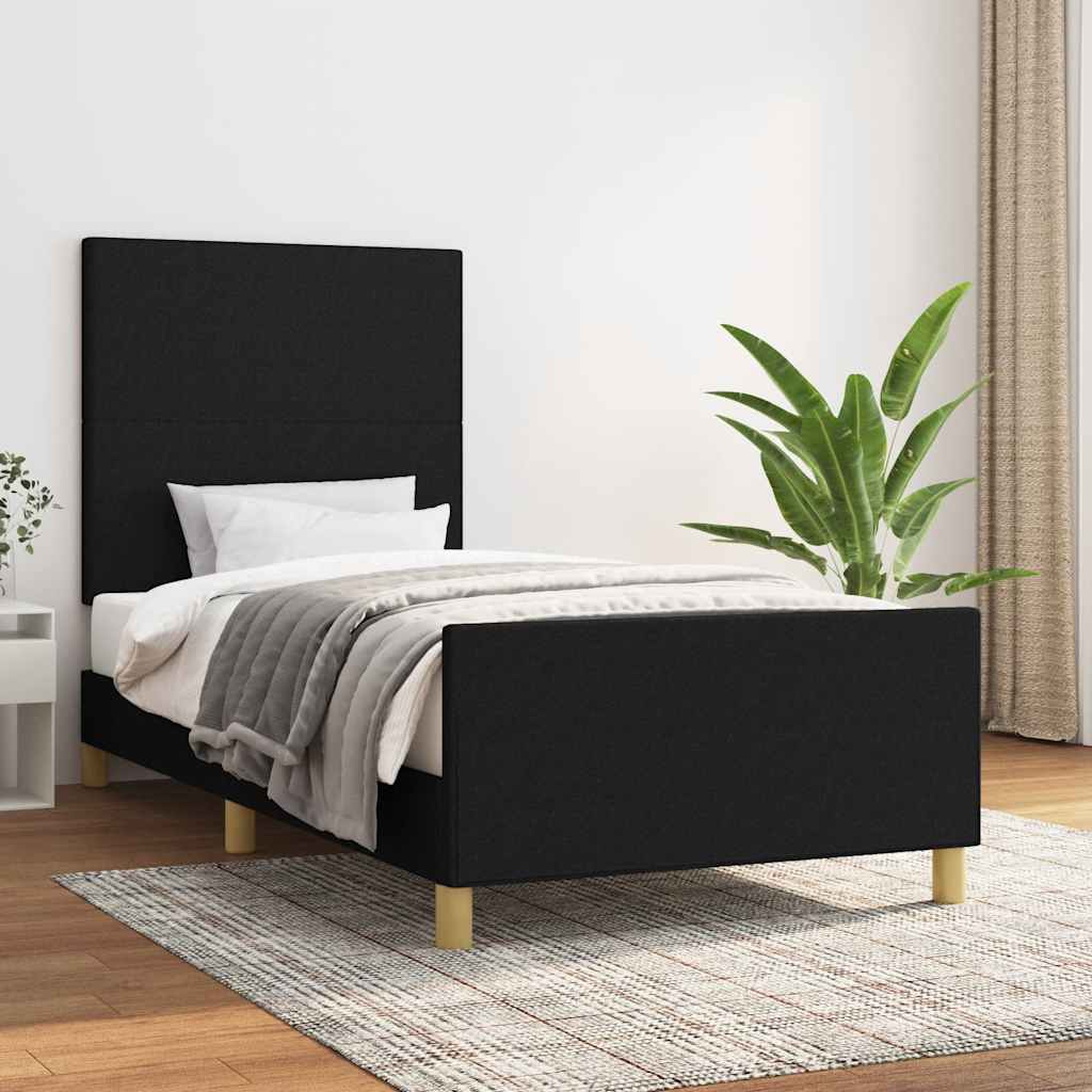 vidaXL Bedframe zonder matras 120x200 cm stof donkerbruin
