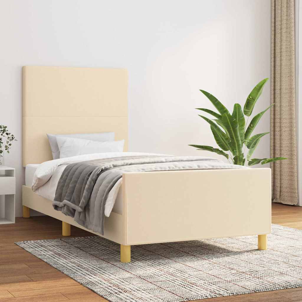 vidaXL Bedframe zonder matras 120x200 cm stof donkerbruin