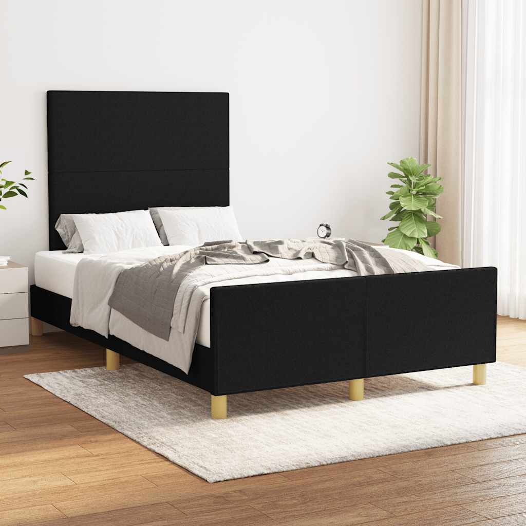 vidaXL Bedframe zonder matras 120x200 cm stof donkerbruin