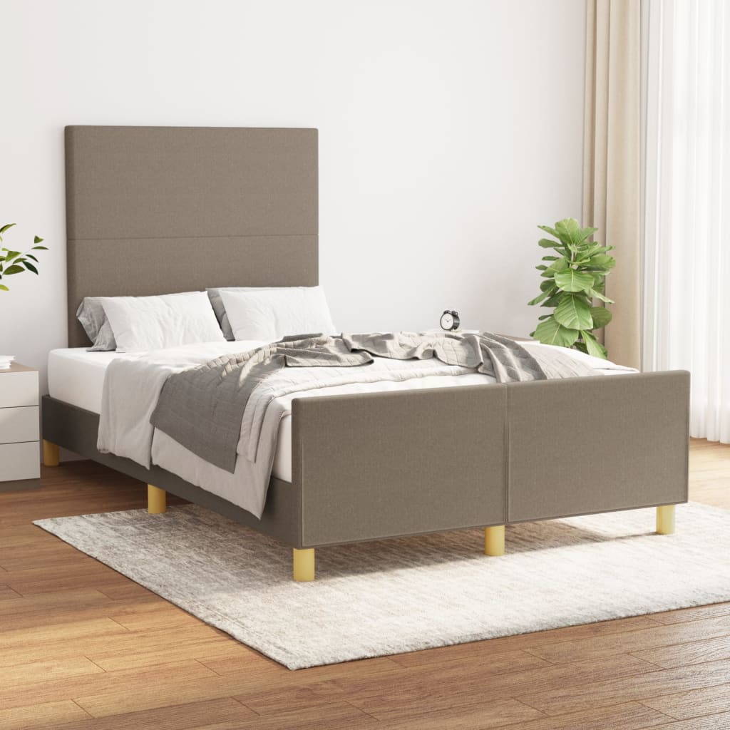 vidaXL Bedframe zonder matras 120x200 cm stof donkerbruin