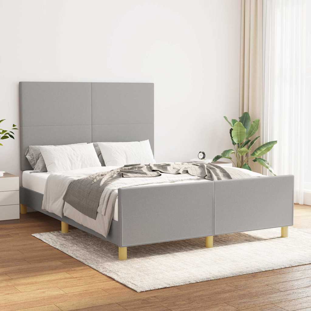vidaXL Bedframe zonder matras 120x200 cm stof donkerbruin