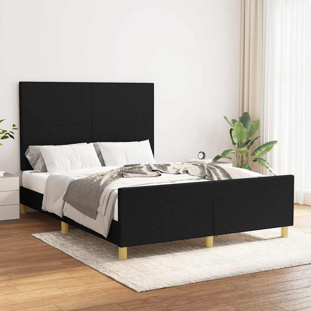 vidaXL Bedframe zonder matras 120x200 cm stof donkerbruin