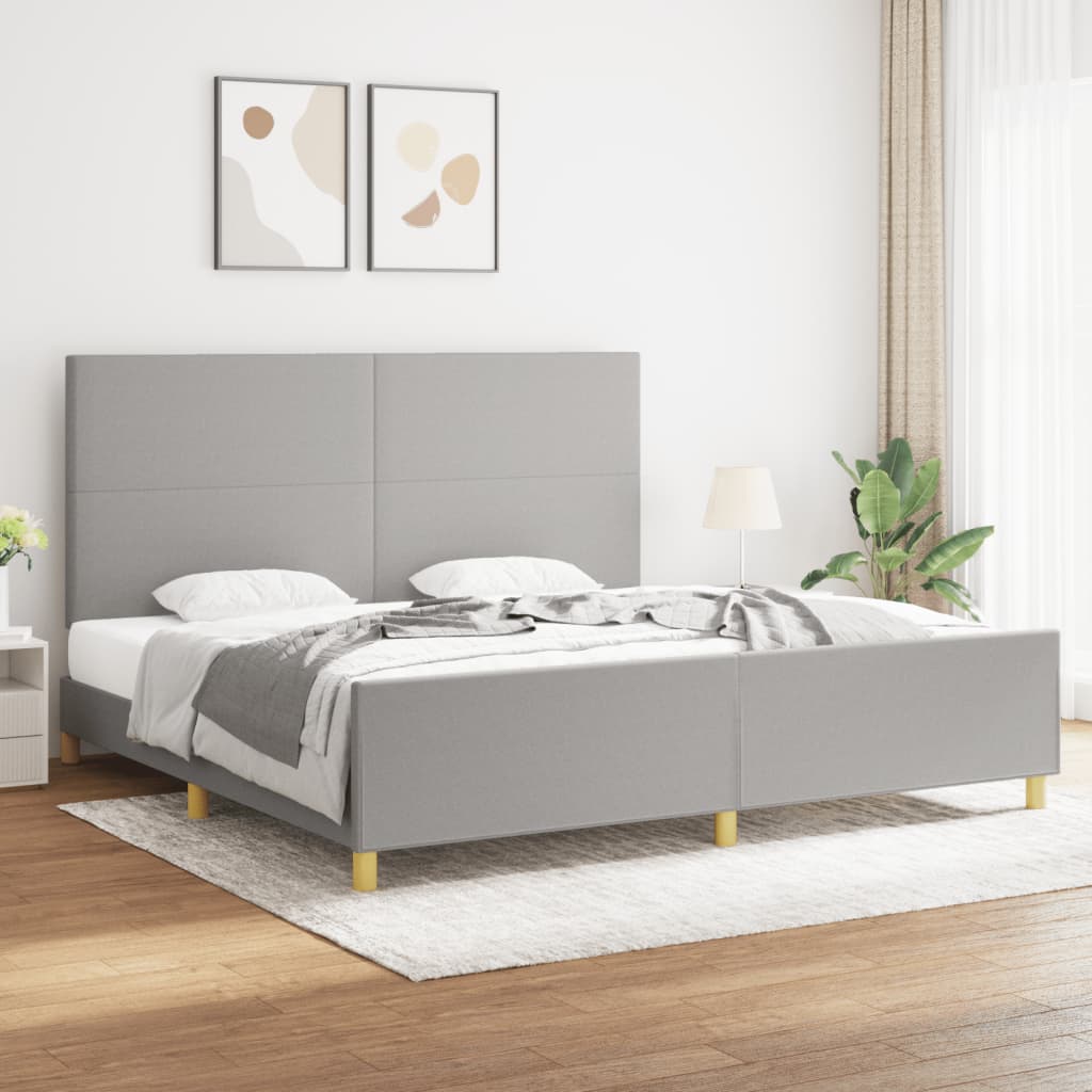 vidaXL Bedframe zonder matras 120x200 cm stof donkerbruin