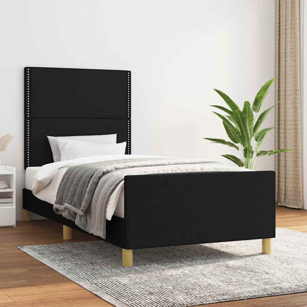 vidaXL Bedframe zonder matras 120x200 cm stof donkerbruin
