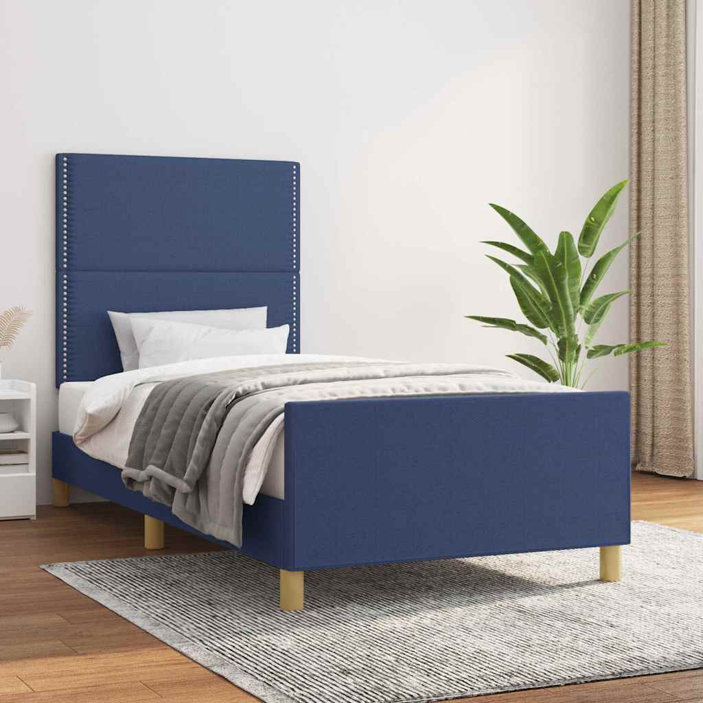 vidaXL Bedframe zonder matras 120x200 cm stof donkerbruin