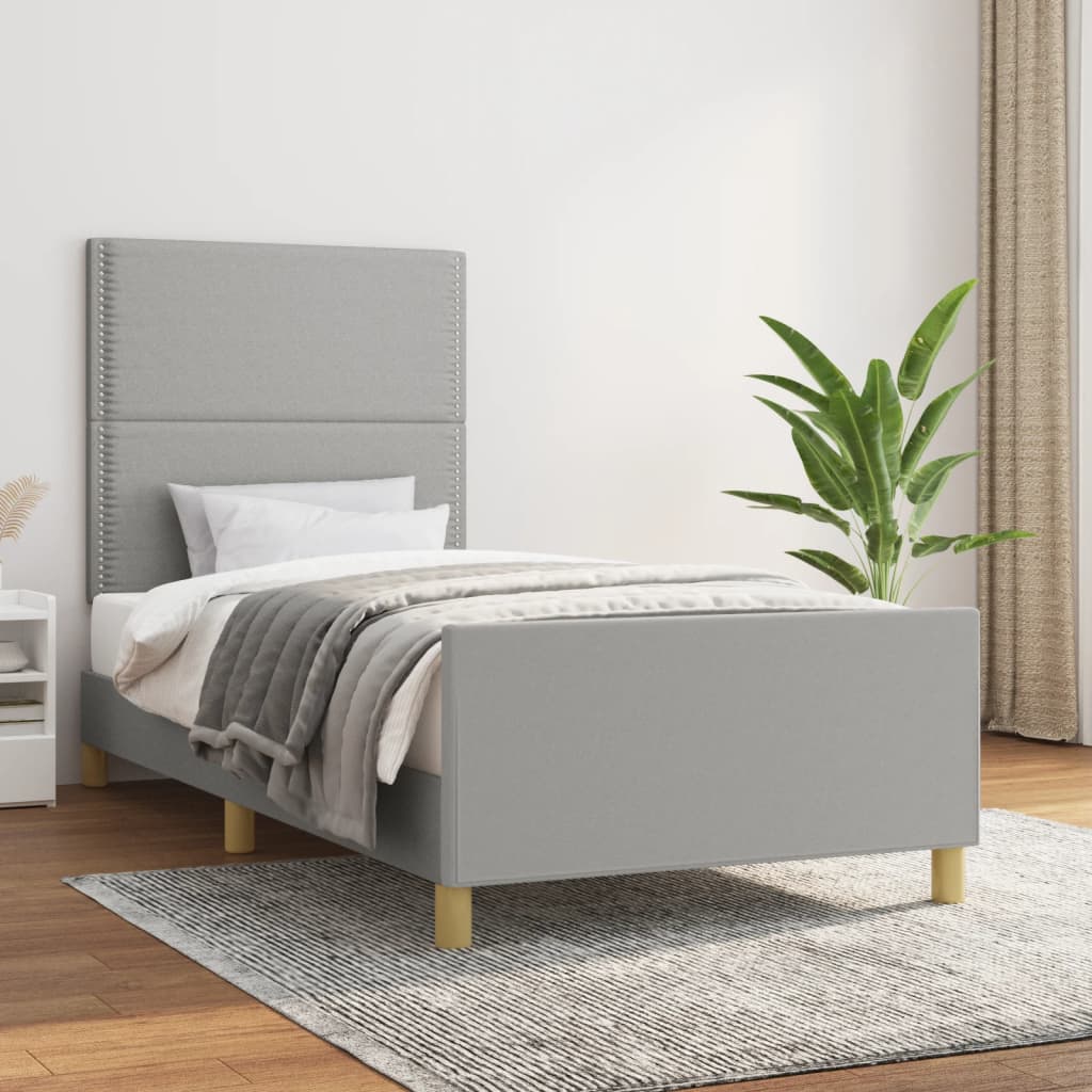 vidaXL Bedframe zonder matras 120x200 cm stof donkerbruin