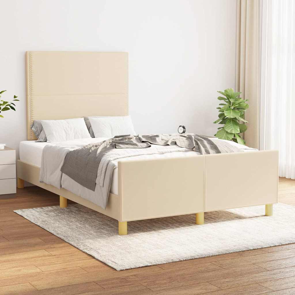 vidaXL Bedframe zonder matras 120x200 cm stof donkerbruin