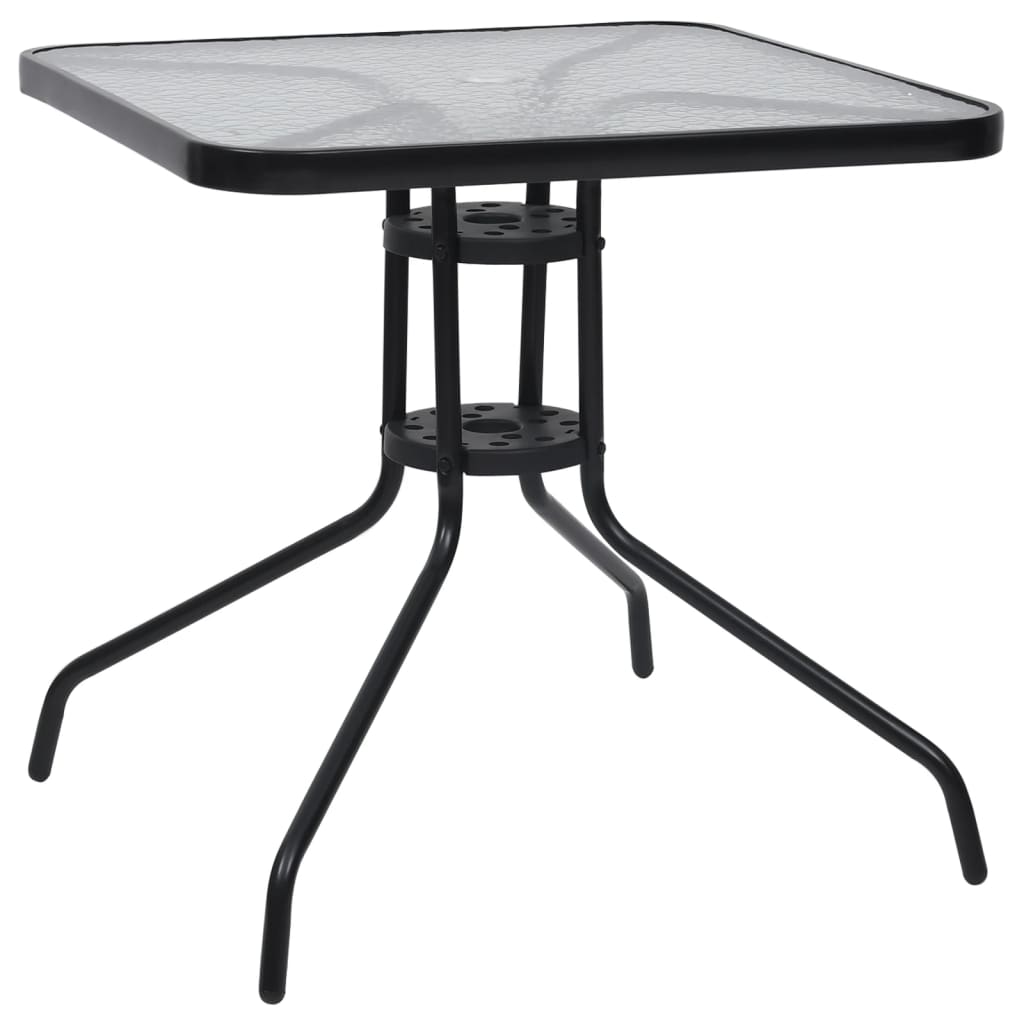 vidaXL Tuintafel Ø60x70 cm staal zwart