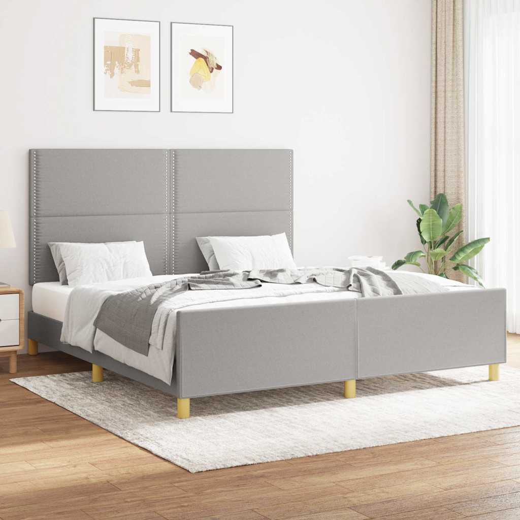 vidaXL Bedframe zonder matras 120x200 cm stof donkerbruin