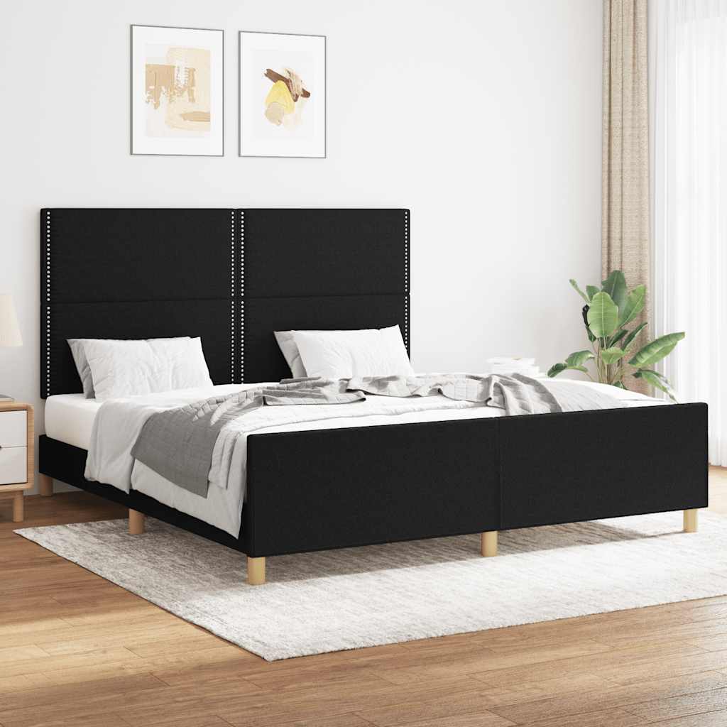 vidaXL Bedframe zonder matras 120x200 cm stof donkerbruin