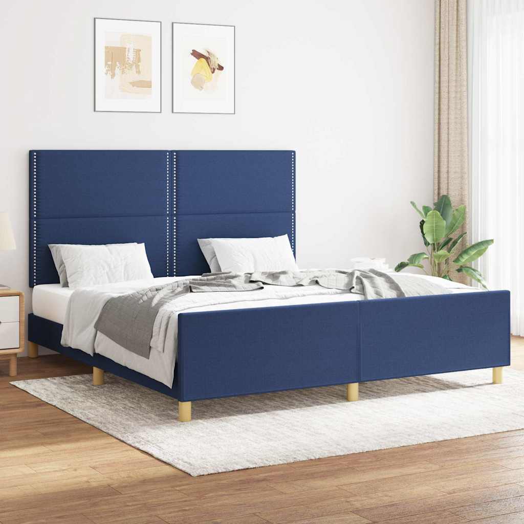 vidaXL Bedframe zonder matras 120x200 cm stof donkerbruin