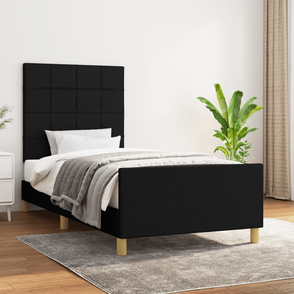 vidaXL Bedframe zonder matras 120x200 cm stof donkerbruin