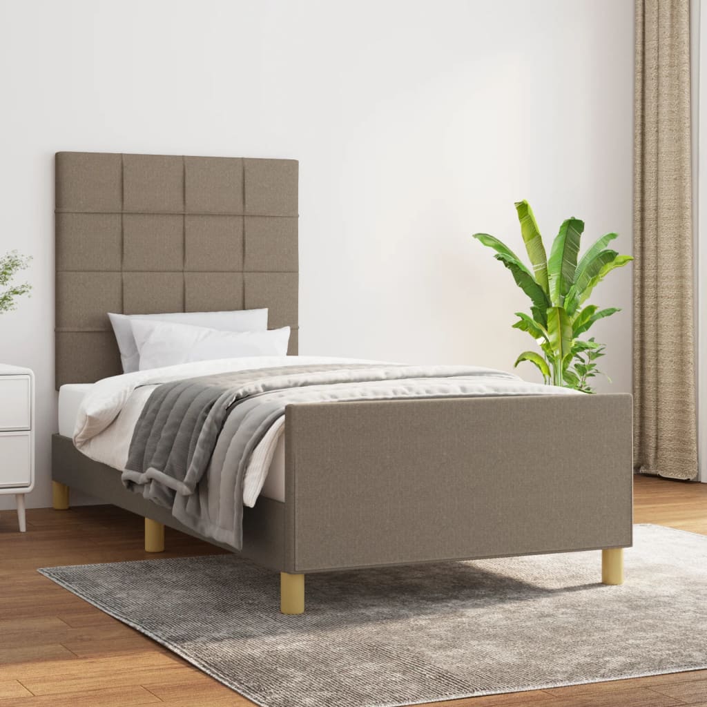 vidaXL Bedframe zonder matras 120x200 cm stof donkerbruin
