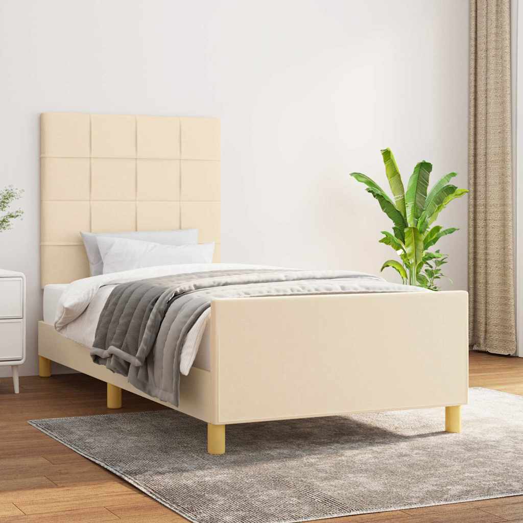 vidaXL Bedframe zonder matras 120x200 cm stof donkerbruin