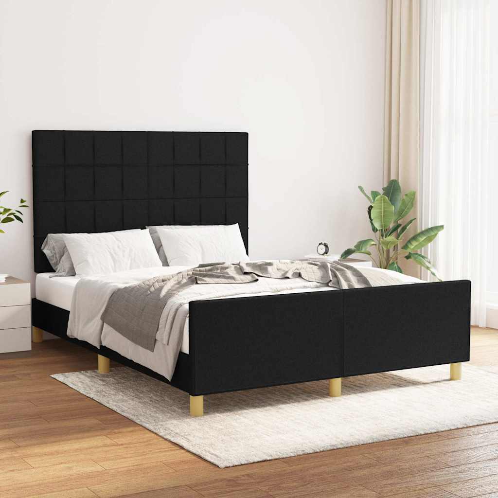 vidaXL Bedframe zonder matras 120x200 cm stof donkerbruin