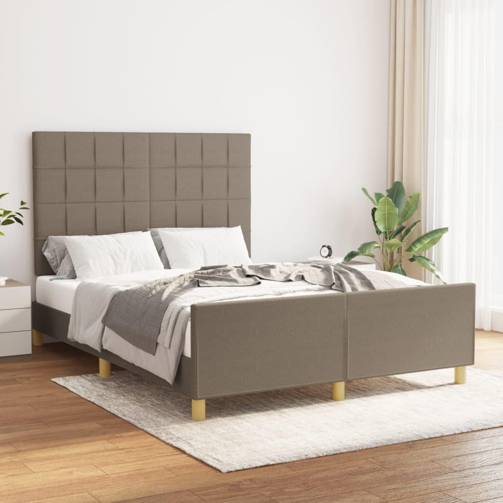 vidaXL Bedframe zonder matras 120x200 cm stof donkerbruin