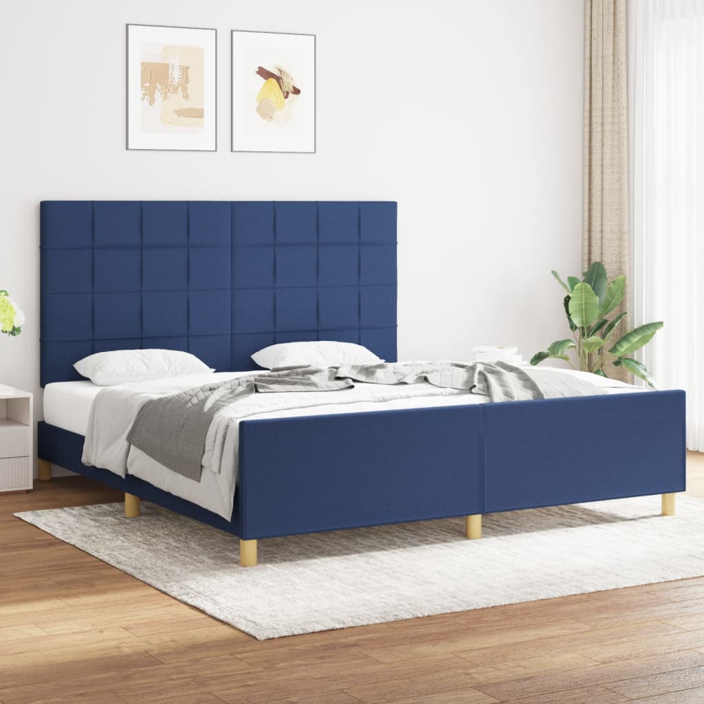 vidaXL Bedframe zonder matras 120x200 cm stof donkerbruin